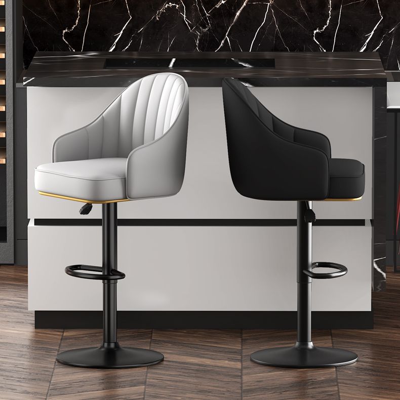 Adjustable Height Counter & Bar Stool Indoor Leather Bucket Footrest Stool Clearhalo 'Bar Furniture' 'Bar Stools' 'bar_stools' 'furniture_bar_stools' 'Kitchen & Dining Furniture' 'kitchen&dining_furn' 'kitchen' 'kitchen_furn' Furniture' 1200x1200_f057bcb3-d3de-47fe-920e-a6a35b61c0fd
