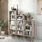 Glam Engineered Wood Bookcase Standard Closed Back Bookshelf with Cabinets