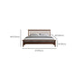 Traditional Open-Frame Bed Solid Wood Solid Color Slat Bed with Headboard