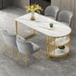 White Stone Top Dinner Room Kitchen Table Modern Metal Base Dinner Table Clearhalo 'Dining Tables & Seating' 'Dining Tables' 'dining_table' 'furn' 'furn_dining_table' 'Furniture' 'furniture_dining_table' 'Kitchen & Dining Furniture' 'kitchen' 'kitchen_dining_table' 1200x1200_f058ac7e-011b-420a-933e-71e304bcfd75