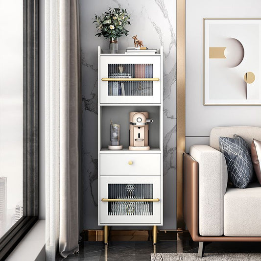 1 Drawer 2 Doors Sideboard Glam Style 61-inch Height Cupboard for Living Room