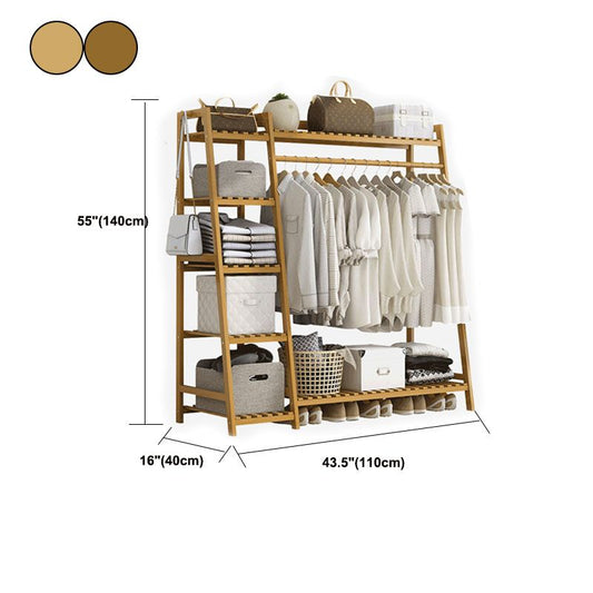 Holzattrack Lagerregale Wohnzimmer Hanging Rail Coat Hall Ständer