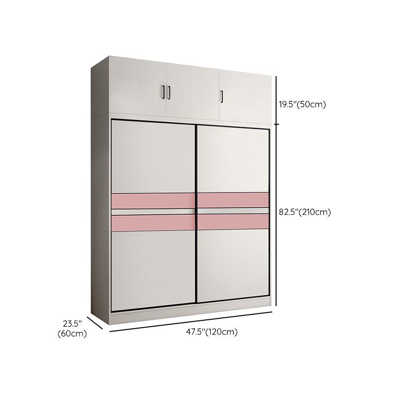 Color de couleur blanc tige de garde-robe comprenant la garde-robe placard de garde-robe avec porte coulissante