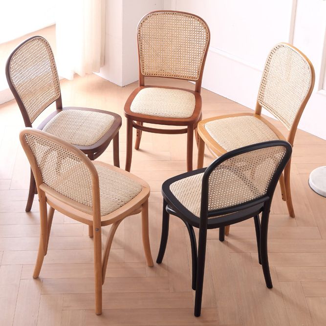 Dining Room Armless Chair indoor Wood Cane Back Dining Chair Clearhalo 'Dining Chairs' 'Dining Tables & Seating' 'dining_chair' 'furn' 'furn_dining_chair' 'Furniture' 'Kitchen & Dining Furniture' 1200x1200_f05b8c46-4300-4aa7-b512-02c912b9e34c