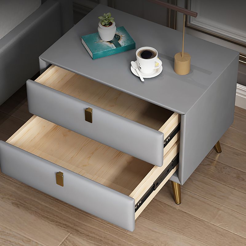 Contemporary Bed Nightstand Leather Bedside Cabinet with 2 Drawers Clearhalo 'Bedroom Furniture' 'furn' 'furn_night_stand' 'Furniture' 'night_stand' 'Nightstands' 1200x1200_f05bc8b4-fa4f-4bff-b53e-92edd6125dd6