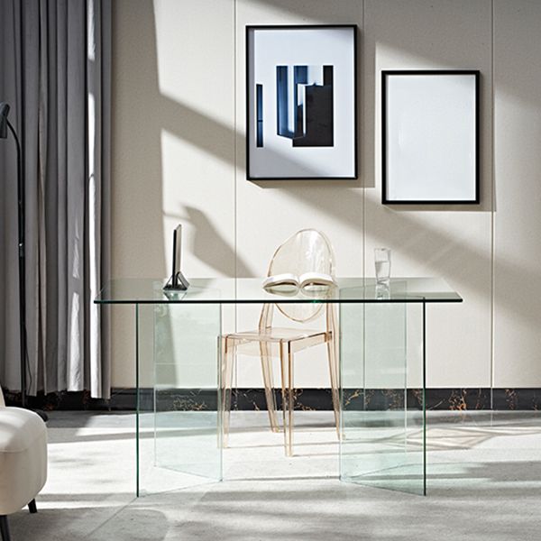 Modern Tempered Glass Dining Table Glass Base for Dining Room Clearhalo 'Dining Tables & Seating' 'Dining Tables' 'dining_table' 'furn' 'furn_dining_table' 'Furniture' 'Kitchen & Dining Furniture' 1200x1200_f05bf1f6-4711-4c29-9b61-665bd732a514