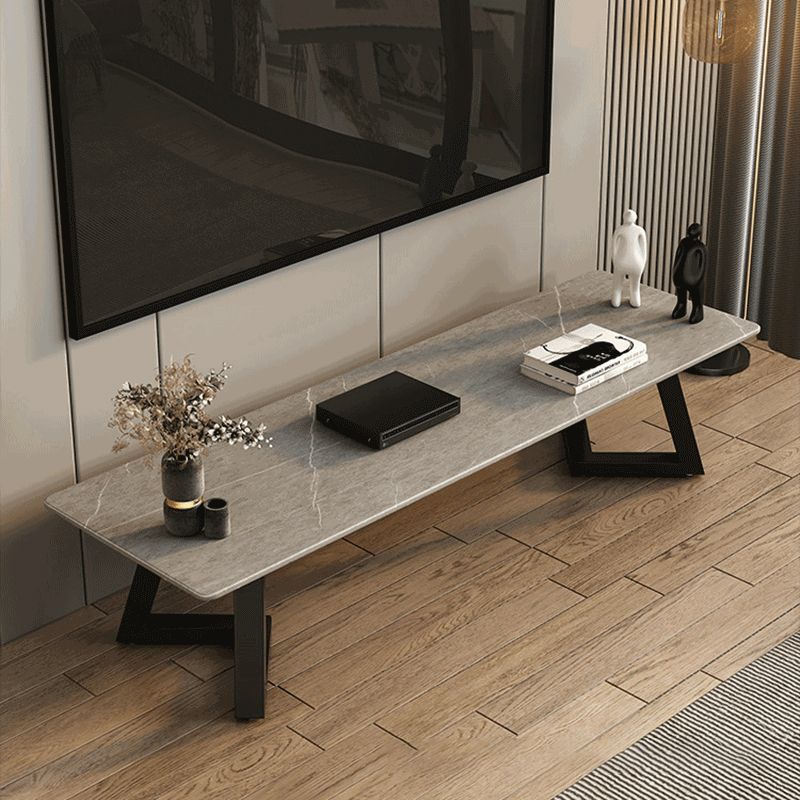 モダンな16 "Wテレビメディアスタンドストーンオープンシェルフテレビスタンドコンソール