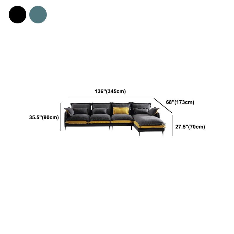 Tessuto scandinavo a 5 posti a forma di L sezionale
