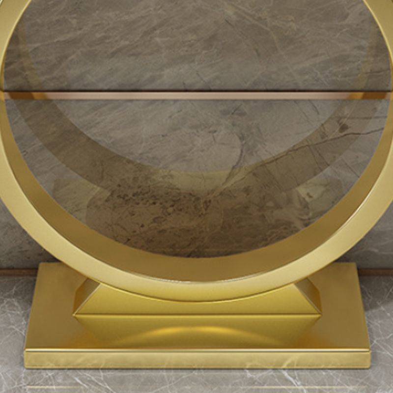 Glam Stone Console Sofa Table Rectangle Console Accent Table for Hall Clearhalo 'Console Tables' 'console_tables' 'Entry & Mudroom Furniture' 'furn' 'furn_console_tables' 'Furniture' 1200x1200_f05f2fbb-4727-4da7-9b20-202e9fa2f85a