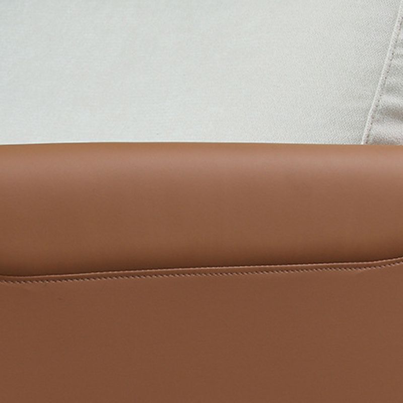 Contemporary Square Arm Cushions Leather and Cotton Blend Settee Couch Clearhalo 'furn' 'furn_sofas' 'Furniture' 'furniture_sofas' 'Living Room Furniture' 'Sofa' 'sofas' 1200x1200_f05fbef7-ba2d-4647-b611-b96de4f19f3e