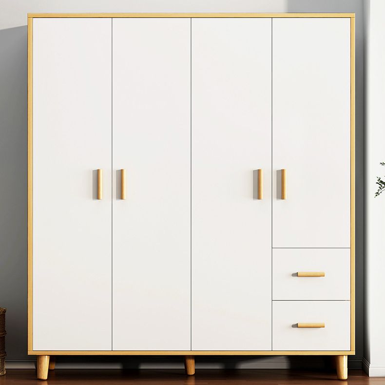 Contemporary Wardrobe Armoire Wooden Armoire with Doors and Legs