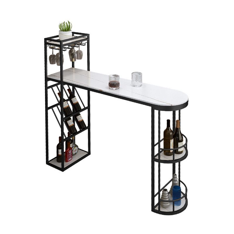 Contemporary Style 1/2/3 Pieces Bar Table Set Rectangle Bar Table with Metal Stools Clearhalo 'Bar Furniture' 'furn' 'furn_home_bar_bar_sets' 'Furniture' 'Home Bars & Bar Sets' 'home_bar_bar_sets' 'Kitchen & Dining Furniture' 1200x1200_f06286c0-f9a9-4db1-803c-b84504d302a6