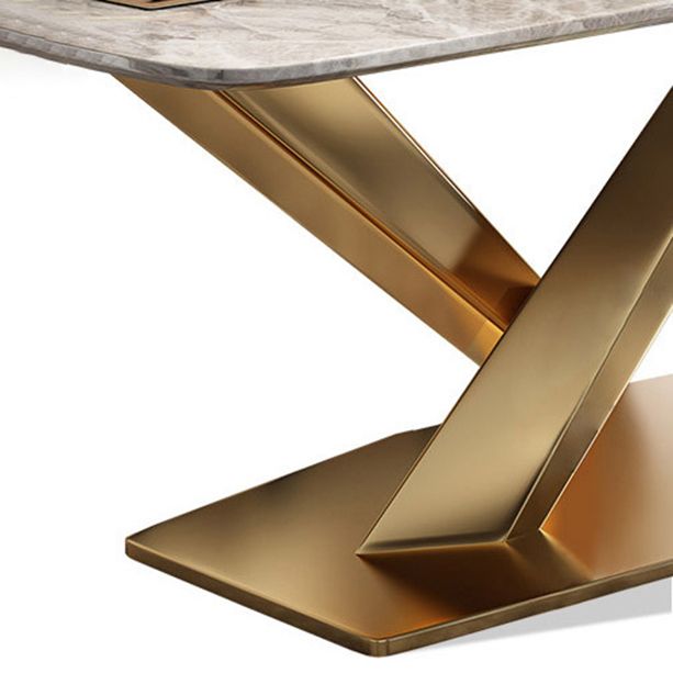 Luxury Sintered Stone Top Dining Set Rectangle 1/4/5/7 Pieces Kitchen Table with Chairs Clearhalo 'Dining Room Sets' 'Dining Tables & Seating' 'dining_room_set' 'Furniture' 'furniture_dining_room_set' 'Kitchen & Dining Furniture' 1200x1200_f062b619-f037-4dd3-8d5b-0b077990c567