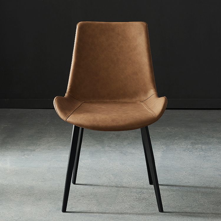 Sillas de comedor modernas de metal y cuero sintética para la cocina