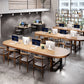 Solid Wood Oval Writing Desk Industrial Style Trestle Office Desk