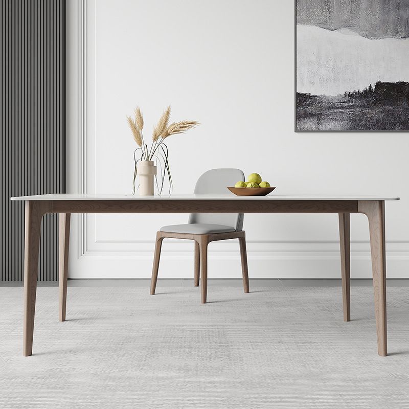 Style contemporain 1/2/5 pièces chaises de restauration Ensemble de meubles en pierre rectangulaire en blanc