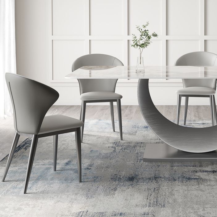 Modern Dining Room Set 1/3/4/5/8 Pcs Sintered Stone Top Table with Wingback Chairs Clearhalo 'Dining Room Sets' 'Dining Tables & Seating' 'dining_room_set' 'furn' 'furn_dining_room_set' 'Furniture' 'Kitchen & Dining Furniture' 1200x1200_f0646e20-4964-44e3-908a-e365b0e2c2dc