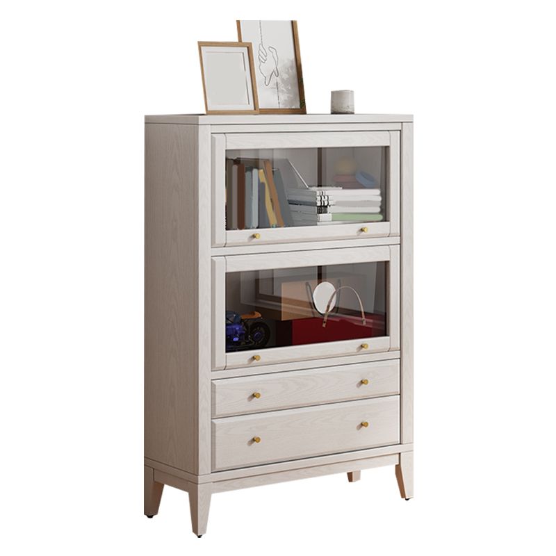 Glam Closed Back Standard Wood Shelf Bookcase for Bedroom Room