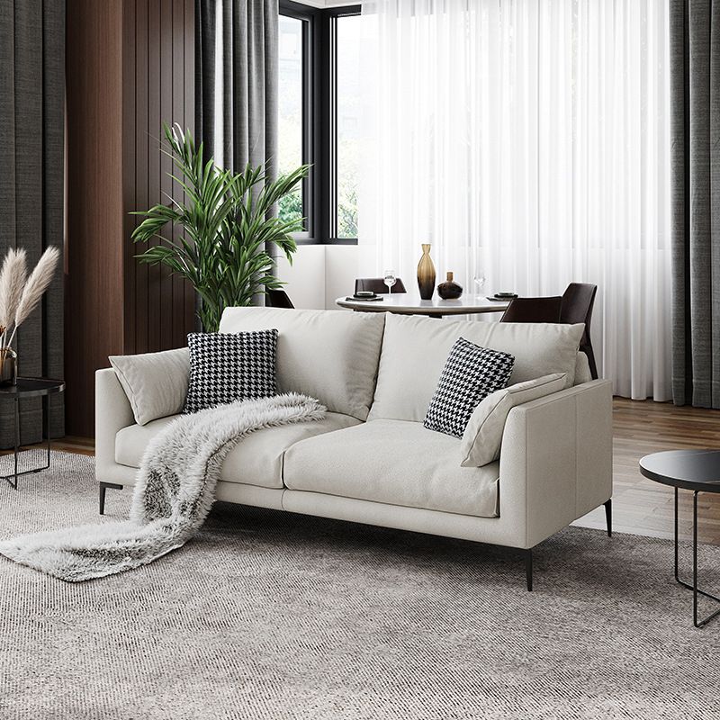 Contemporary Living Room Fabric Couch White Wool Blend Standard Sofa Clearhalo 'furn' 'furn_sofas' 'Furniture' 'furniture_sofas' 'Living Room Furniture' 'Sofa' 'sofas' 1200x1200_f069cdb0-e303-49cc-93b9-c2b3b7d889d8