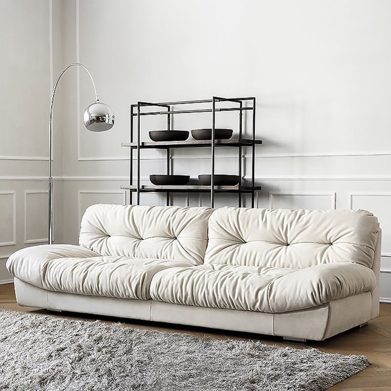 Divano senza braccio in pelle sinucina resistente alle macchie di campagna francese in marrone/beige