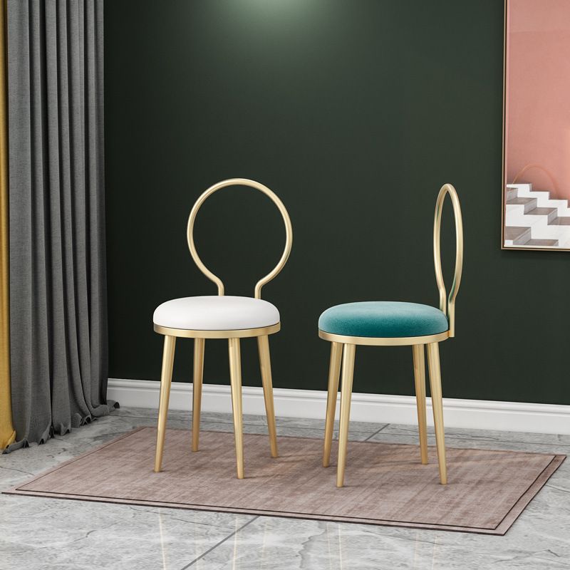 Glam Velvet Dining Chair Open Back Dining Side Furniture with Gold Legs in Matte Finish Clearhalo 'Dining Chairs' 'Dining Tables & Seating' 'dining_chair' 'furn' 'furn_dining_chair' 'Furniture' 'Kitchen & Dining Furniture' 1200x1200_f070927a-8fc7-4f34-bd58-3f41a22eada0