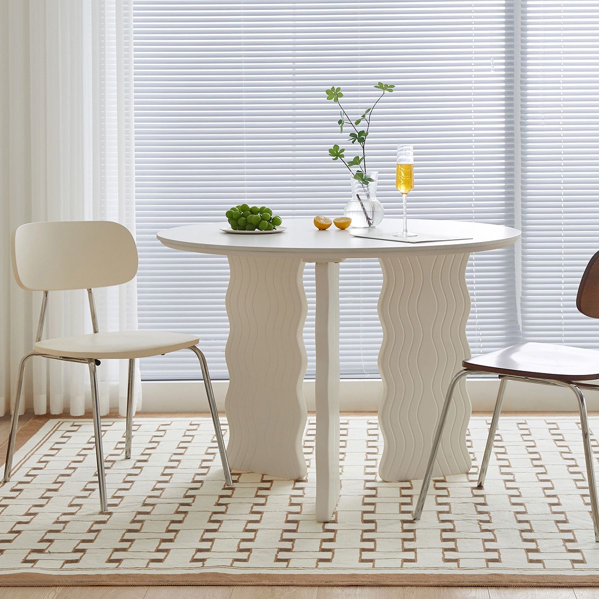 Modern Round Dining Table 3 White Legs Table for Dining Room Clearhalo 'Dining Tables & Seating' 'Dining Tables' 'dining_table' 'furn' 'furn_dining_table' 'Furniture' 'Kitchen & Dining Furniture' 1200x1200_f073292e-3757-4b76-9dfe-3f9c4a6203ce