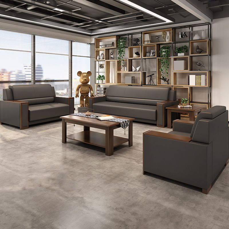 Contemporary Tight Back Single Cushion Seat Sofa 35.43"High Square Arm Sofa, Gray Clearhalo 'furn' 'furn_sofas' 'Furniture' 'furniture_sofas' 'kitchen' 'kitchen_sofas' 'Living Room Furniture' 'Sofa' 'sofas' 1200x1200_f075b4c0-a447-4df4-98bf-68f9b9b73a99