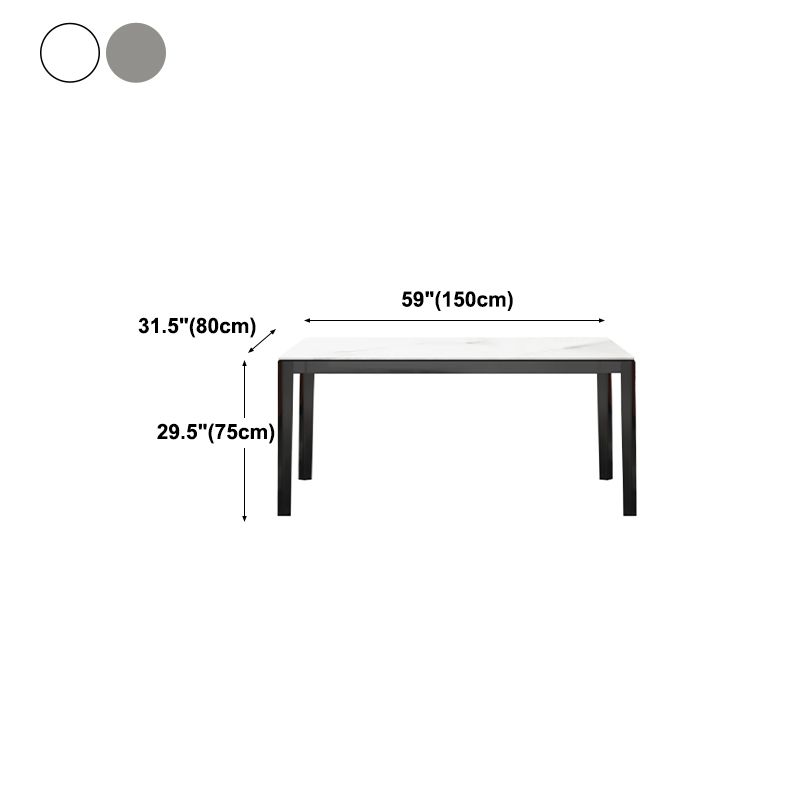 Medieval Modern Sintered Stone Dining Table Rectangle Indoor Table with 4 Legs Clearhalo 'Dining Tables & Seating' 'Dining Tables' 'dining_table' 'furn' 'furn_dining_table' 'Furniture' 'furniture_dining_table' 'Kitchen & Dining Furniture' 1200x1200_f0770efa-06ad-4f7f-ad20-c68b03484e4f
