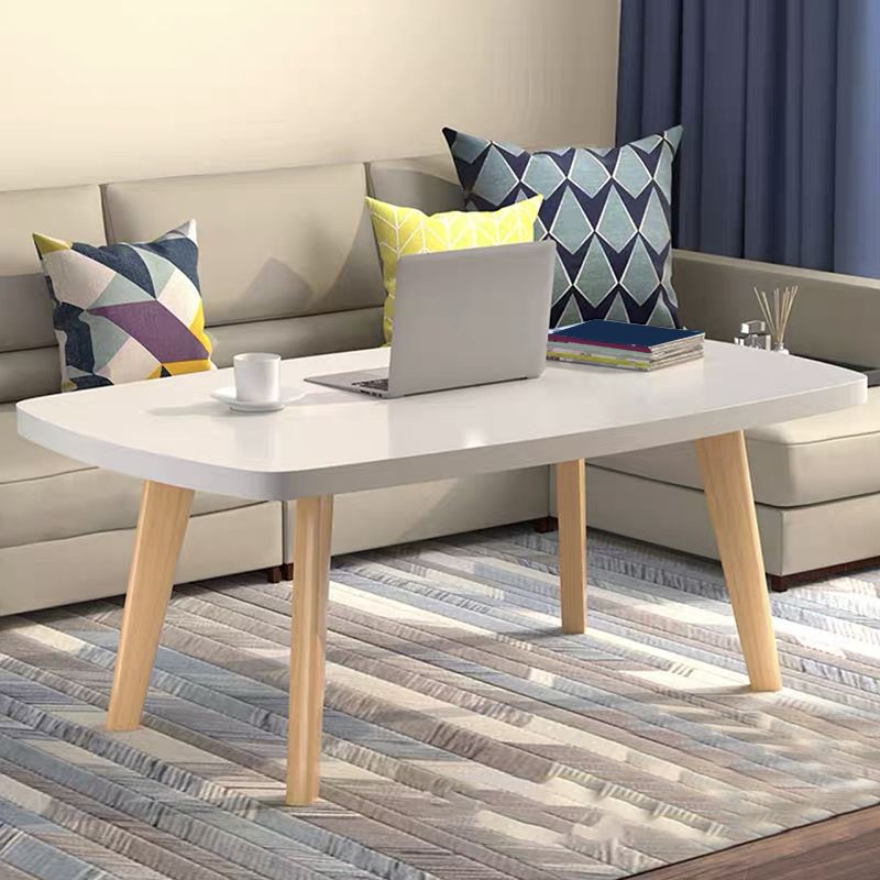 Nordic Style Rectangular 4 Legs Base Solid Wood Table with Storage Rack Coffee Table Clearhalo 'Coffee & Accent Tables' 'Coffee Tables' 'coffee_tables' 'furn' 'furn_coffee_tables' 'Furniture' 'Living Room Furniture' 1200x1200_f079b2bf-6935-4055-8c5d-0967ff23ce2c