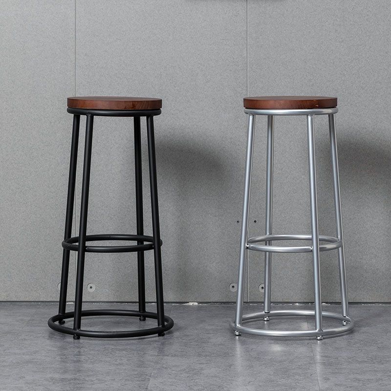 Modern Style Iron Bar Stool with Metal Footrest Simple Bar Stool for Bar Clearhalo 'Bar Furniture' 'Bar Stools' 'bar_stools' 'furn' 'furn_bar_stools' 'furniture_bar_stools' 'Kitchen & Dining Furniture' 'kitchen&dining_furn' 'kitchen' 'kitchen_furn' Furniture' 1200x1200_f07ba5c2-bd7f-489a-864a-e84866436ea4