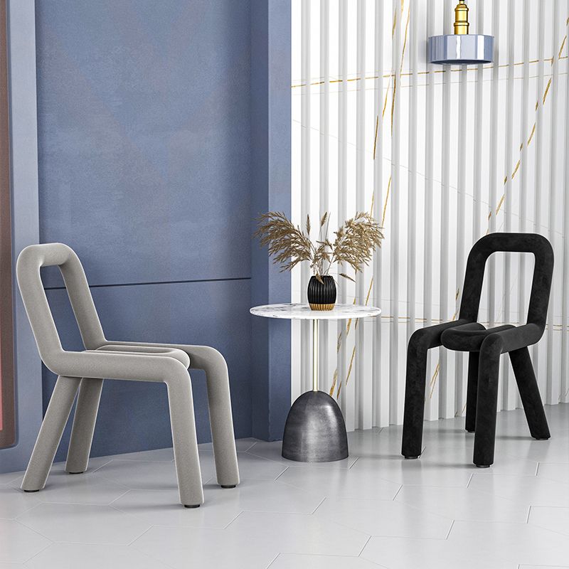 Designer Style Hotel Velvet Side Chair Matte Finish Open Back Dining Chair Clearhalo ' kitchen&dining_furn' 'Dining Chairs' 'Dining Tables & Seating' 'dining_chair' 'furn' 'furn_dining_chair' 'Furniture' 'furniture_dining_chair' 'Kitchen & Dining Furniture' 'kitchen' 1200x1200_f07d2598-a455-4cf3-b0b4-960b0bcb4102