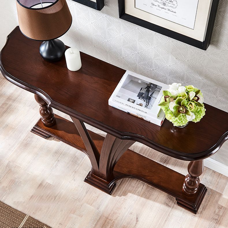 Tavolo da console in legno di gomma vittoriana Tavolo da divano console a forma gratuita per Hall