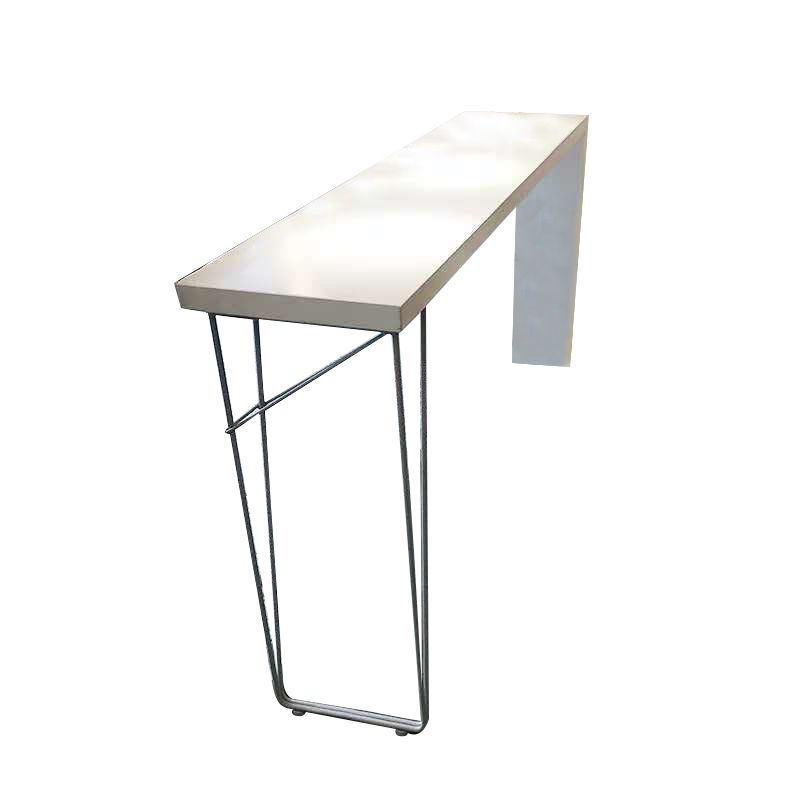 Modern White Counter Height Table Metal and Wood Indoor Rectangle Pub Bar Table Clearhalo 'Bar Furniture' 'Bar Tables' 'bar_tables' 'furn' 'furn_bar_tables' 'Furniture' 'furniture_bar_tables' 'Kitchen & Dining Furniture' 'kitchen&dining_furn' 'kitchen' 1200x1200_f07e9644-85dd-43ee-819a-ef252fa16c04