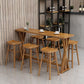 Ensemble de Table de bar rectangulaire moderne, 1/2/4/7 pièces, Table de bar en bois massif et tabourets sans dossier