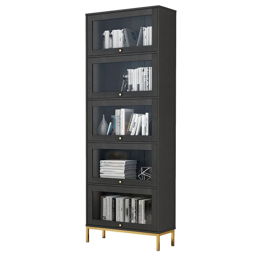 Glam Manufactured Wood Standard Bookcase Vertical Bookcase with Glass Doors Clearhalo 'Bookcases' 'furn' 'furn_bookcases' 'Furniture' 'furniture_bookcases' 'kitchen' 'kitchen_bookcases' 'Living Room Furniture' 'Office Furniture' 1200x1200_f082a4d5-6f4b-4c29-84c7-d82fefa22650