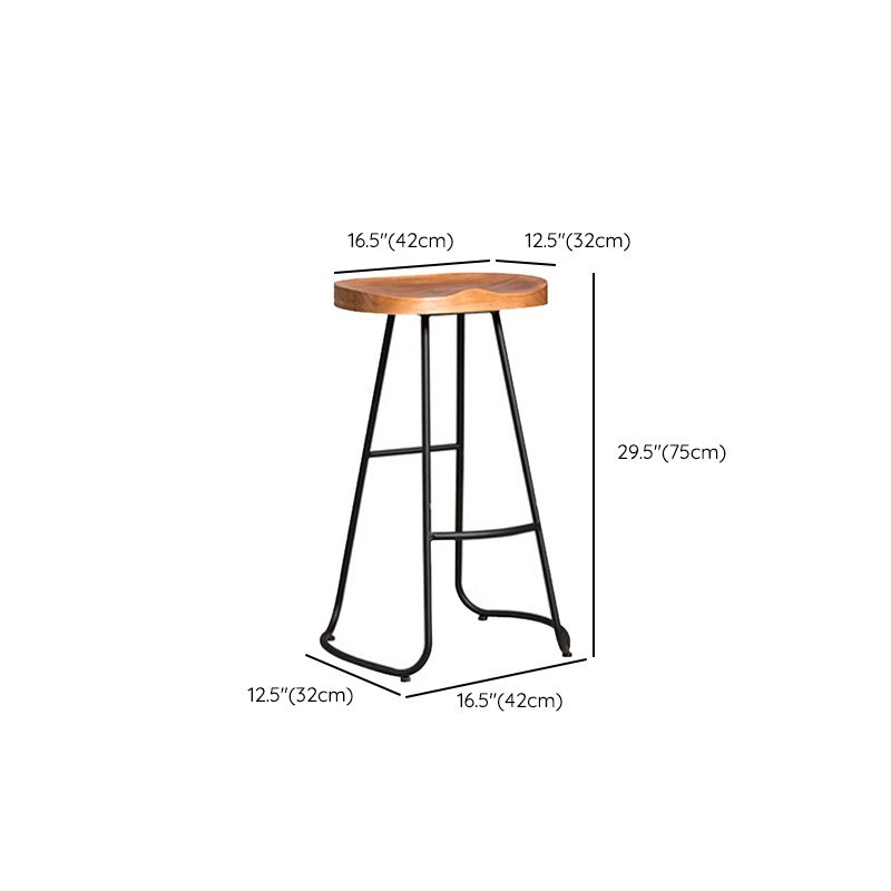 Contemporary Style Counter Stool Living Room Bar Stool with Metal Base Clearhalo 'Bar Furniture' 'Bar Stools' 'bar_stools' 'furn' 'furn_bar_stools' 'Furniture' 'Kitchen & Dining Furniture' 1200x1200_f083c635-bedb-4b83-b53f-087084065964