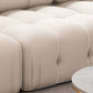 37" Wide Contemporary Sofa Fabric Tufted White Standard Seating