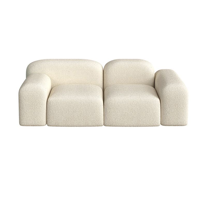 Contemporary Fabric Settee Square Tight Back Arm Sofa Standard Sofa
