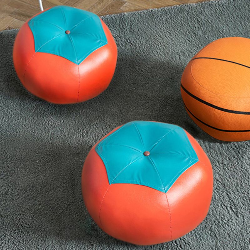 Pouf Tomato Pattern Ottoman Faux Leather Modern Specialty Ottoman Clearhalo 'furn' 'furn_ottomans_poufs' 'Furniture' 'Living Room Furniture' 'Ottomans & Poufs' 'ottomans_poufs' 1200x1200_f084ee67-6cbe-40b5-8652-e15b8f9e9b7b