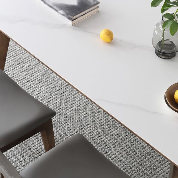 Mid-Century White Standard Dining Table Sintered Stone Rectangle Dining Table for Kitchen Clearhalo ' dining_table' 'Dining Tables & Seating' 'Dining Tables' 'furn' 'furn_dining_table' 'Furniture' 'furniture_dining_table' 'Kitchen & Dining Furniture' 'kitchen&dining_furn' 'kitchen' 'kitchen_dining_table' 1200x1200_f084f768-06e3-4deb-a426-52295847e3dc