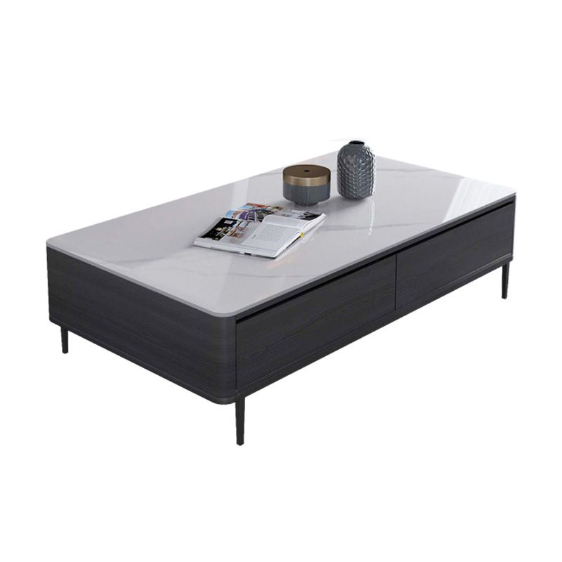 Rectangle Slate Cocktail Table 4 Legs Coffee Table with Drawer Clearhalo 'Coffee & Accent Tables' 'Coffee Tables' 'coffee_tables' 'furn' 'furn_coffee_tables' 'Furniture' 'Living Room Furniture' 1200x1200_f0851b7d-fa1f-4ef5-8405-f6a5841c9ce7