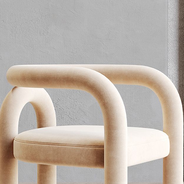 Offener Esszimmerstuhl mit mattem Finish, Designer-Stil, Wohnzimmer-Sessel aus Samt