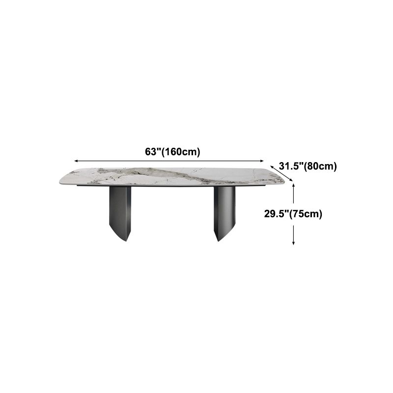 Modern Style Sintered Stone Table Rectangle Dining Table for Kitchen Clearhalo 'Dining Tables & Seating' 'Dining Tables' 'dining_table' 'furn' 'furn_dining_table' 'Furniture' 'Kitchen & Dining Furniture' 1200x1200_f086ed71-4550-42a7-84c7-0d0f2af3a836