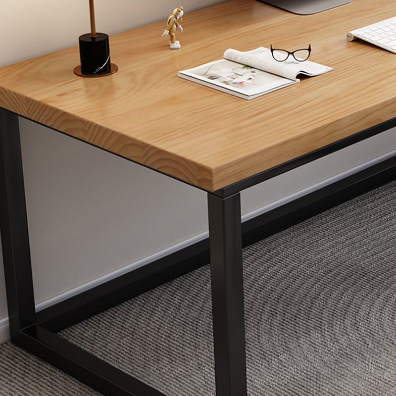 Industrial Solid Wood Office Desk 29.53" Tall Rectangular Writing Desk with Sled Base Clearhalo 'furn' 'furn_office_desk' 'Furniture' 'Office Desks' 'Office Furniture' 'office_desk' 1200x1200_f088738a-1b10-446d-aacb-26d7bcb74df9