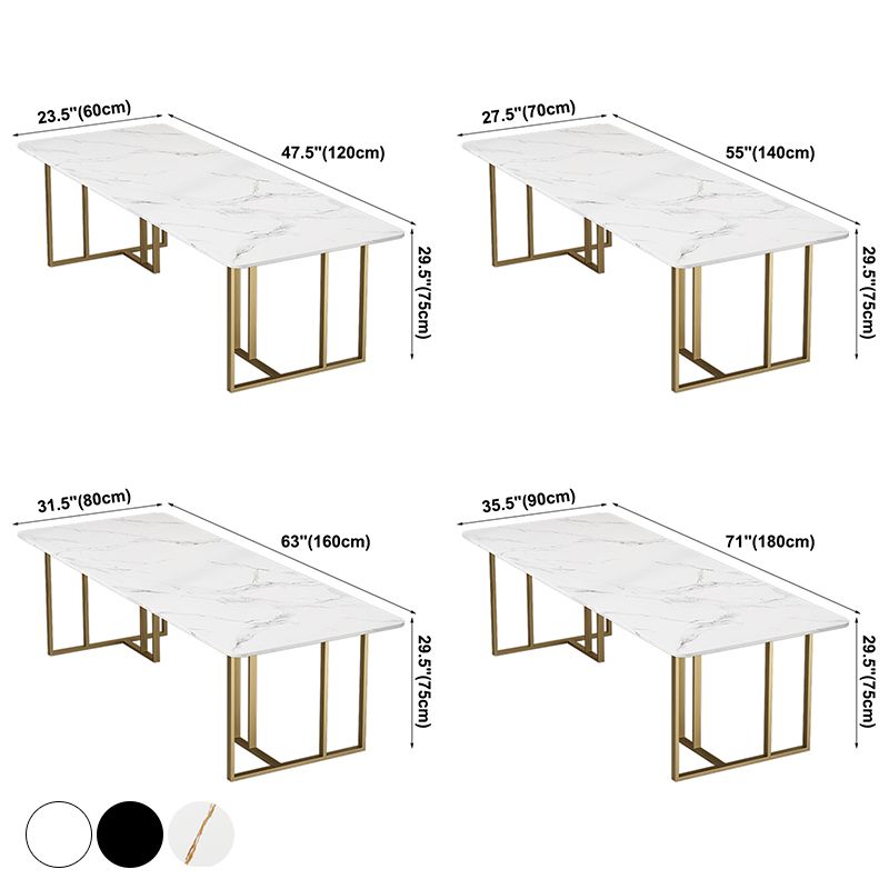 Minimalist Rectangle Shape Dining Table Sintered Stone Standard Dining Table for Kitchen Clearhalo ' dining_table' 'Dining Tables & Seating' 'Dining Tables' 'furn' 'furn_dining_table' 'Furniture' 'furniture_dining_table' 'Kitchen & Dining Furniture' 'kitchen&dining_furn' 'kitchen' 'kitchen_dining_table' 1200x1200_f088aa02-40b9-408e-bdad-300a9b0468a3
