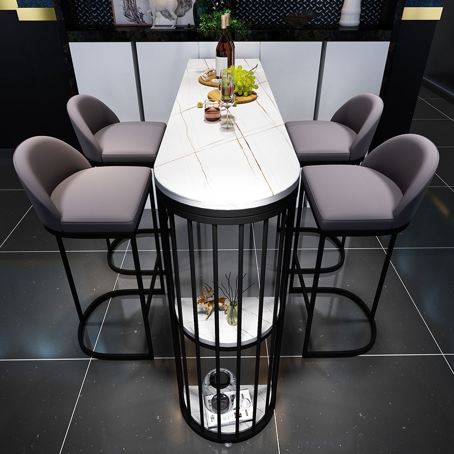 Glam Indoor Counter Height Set Stone and Metal 1/2/5 Pieces Storage Pub Dining Set Clearhalo 'Bar Furniture' 'furn' 'furn_home_bar_bar_sets' 'Furniture' 'Home Bars & Bar Sets' 'home_bar_bar_sets' 'Kitchen & Dining Furniture' 1200x1200_f088b199-ac38-454a-bd1a-0eaa3b68d599
