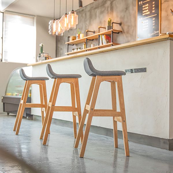 Contemporary 29-inch Upholstered Barstool Rubberwood Footrest Home Stool Clearhalo 'Bar Furniture' 'Bar Stools' 'bar_stools' 'furn' 'furn_bar_stools' 'Furniture' 'furniture_bar_stools' 'Kitchen & Dining Furniture' 1200x1200_f0895a78-dda0-4585-8e94-bf9cd88f98b4