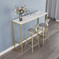 Stone Bar Dining Table Glam Style Rectangle Bar Table with Trestle for Dessert Shop
