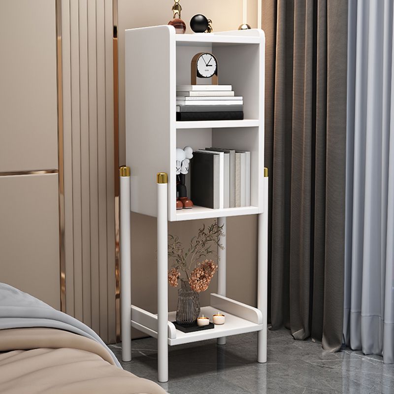 4 ripiani tavolino notturno in legno massiccio moderno con gambe, 43,1 "di altezza