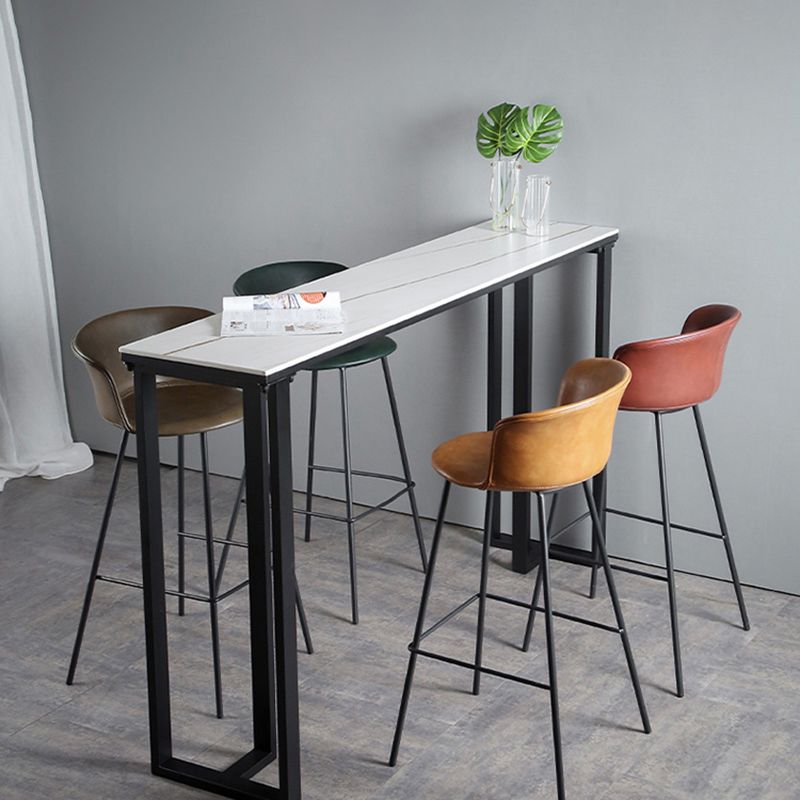 Modern Bucket Low Back Counter Chair Faux Leather Counter Bar Stool for Dining Room